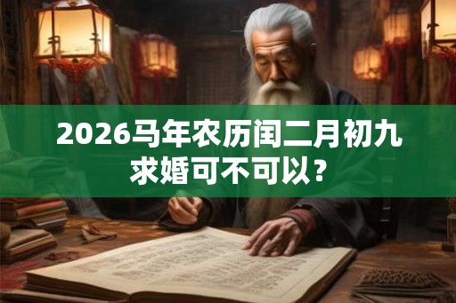 2026马年农历闰二月初九求婚可不可以? 2026马年农历闰二月初九求婚可不可以?
