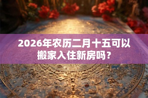 2026年农历二月十五可以搬家入住新房吗？