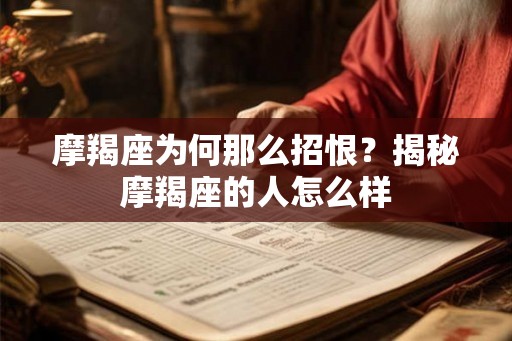 摩羯座为何那么招恨?揭秘摩羯座的人怎么样 摩羯座为何那么招恨?揭秘摩羯座的人怎么样