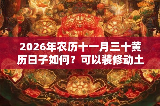 2026年农历十一月三十黄历日子如何？可以装修动土吗？