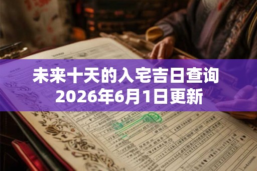 未来十天的入宅吉日查询 2026年6月1日更新