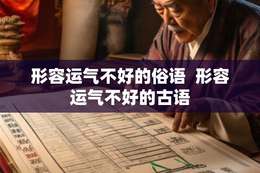 形容运气不好的俗语  形容运气不好的古语