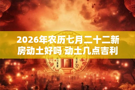 2026年农历七月二十二新房动土好吗 动土几点吉利