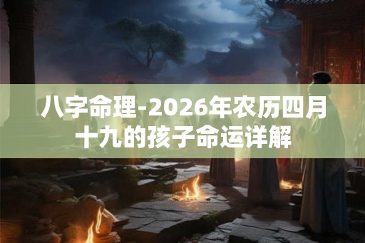 八字命理-2026年农历四月十九的孩子命运详解