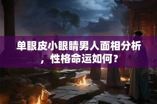 单眼皮小眼睛男人面相分析，性格命运如何？