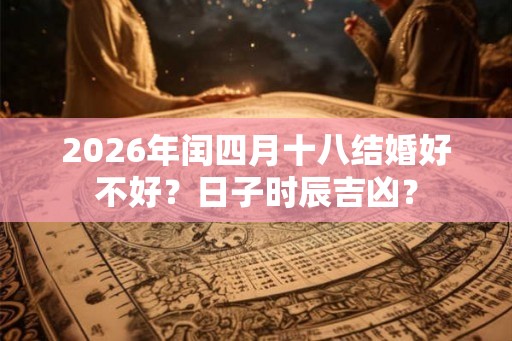 2026年闰四月十八结婚好不好？日子时辰吉凶？