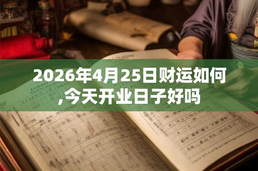 2026年4月25日财运如何,今天开业日子好吗