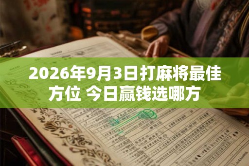 2026年9月3日打麻将最佳方位 今日赢钱选哪方