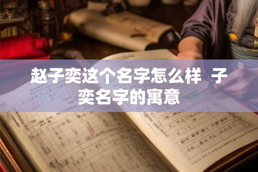 赵子奕这个名字怎么样  子奕名字的寓意