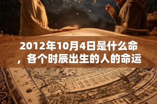 2012年10月4日是什么命，各个时辰出生的人的命运