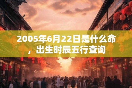2005年6月22日是什么命，出生时辰五行查询