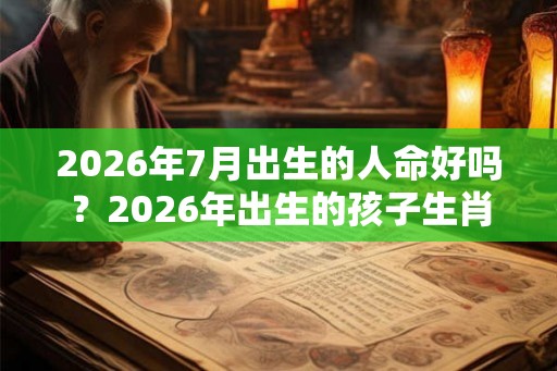 2026年7月出生的人命好吗？2026年出生的孩子生肖属猪？