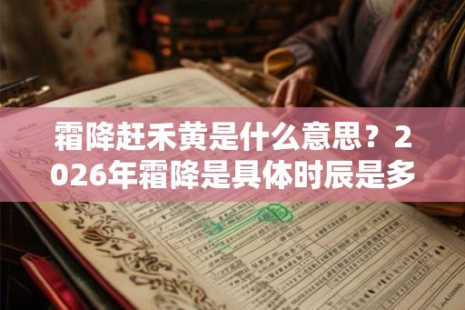霜降赶禾黄是什么意思？2026年霜降是具体时辰是多少？