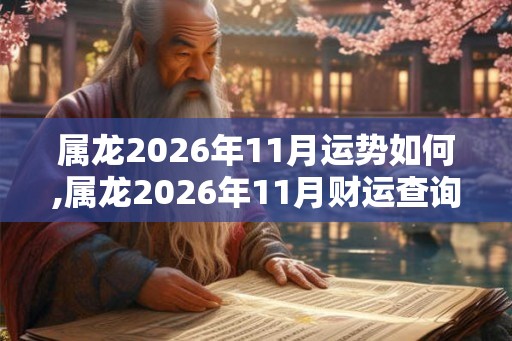 属龙2026年11月运势如何,属龙2026年11月财运查询