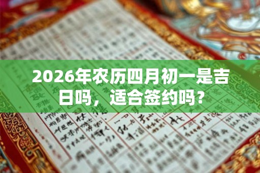 2026年农历四月初一是吉日吗，适合签约吗？