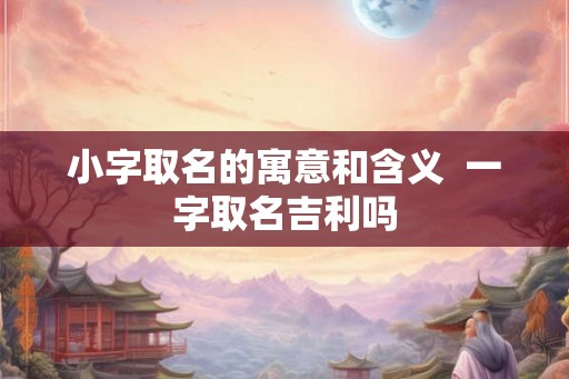 小字取名的寓意和含义  一字取名吉利吗
