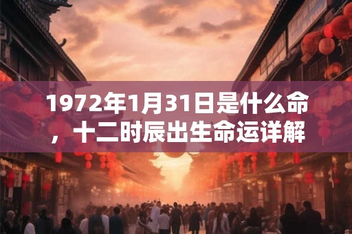 1972年1月31日是什么命，十二时辰出生命运详解