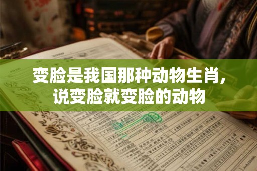变脸是我国那种动物生肖,说变脸就变脸的动物