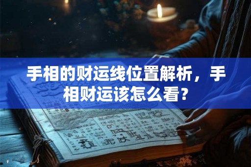 手相的财运线位置解析，手相财运该怎么看？