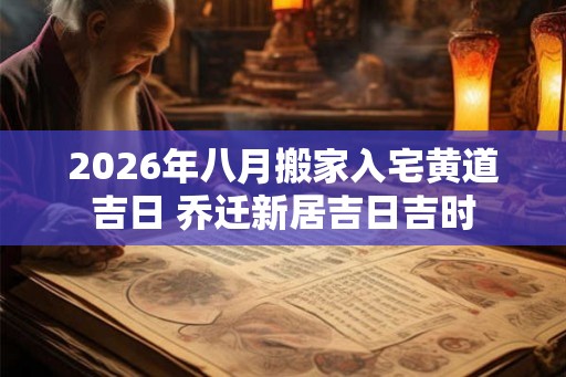 2026年八月搬家入宅黄道吉日 乔迁新居吉日吉时