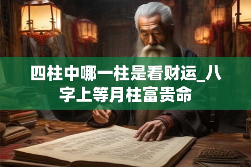 四柱中哪一柱是看财运_八字上等月柱富贵命 四柱中哪一柱是看财运_八字上等月柱富贵命