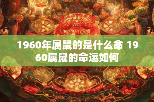 1960年属鼠的是什么命 1960属鼠的命运如何
