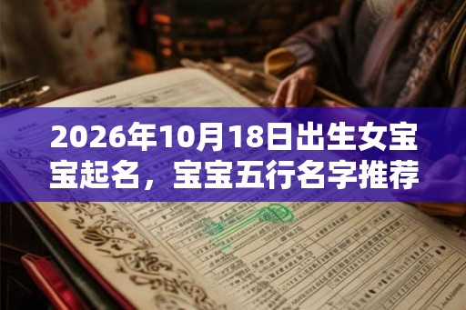 2026年10月18日出生女宝宝起名，宝宝五行名字推荐