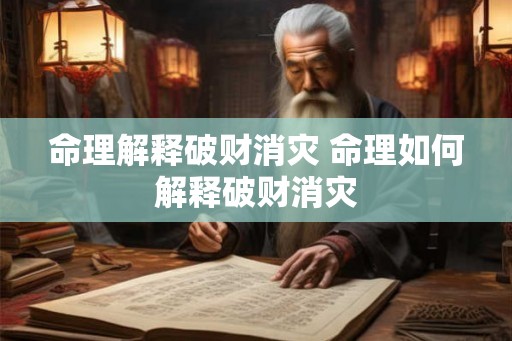 命理解释破财消灾 命理如何解释破财消灾
