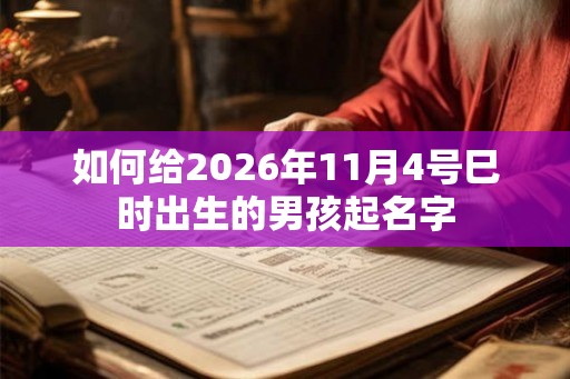 如何给2026年11月4号巳时出生的男孩起名字