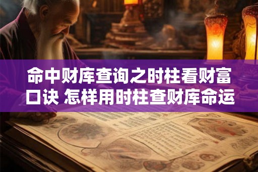 命中财库查询之时柱看财富口诀 怎样用时柱查财库命运