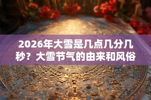 2026年大雪是几点几分几秒？大雪节气的由来和风俗？
