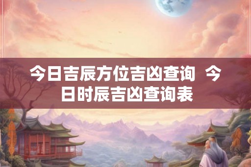 今日吉辰方位吉凶查询  今日时辰吉凶查询表