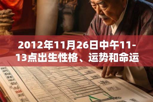 2012年11月26日中午11-13点出生性格、运势和命运