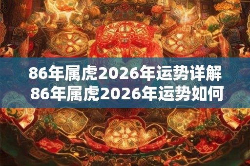 86年属虎2026年运势详解 86年属虎2026年运势如何