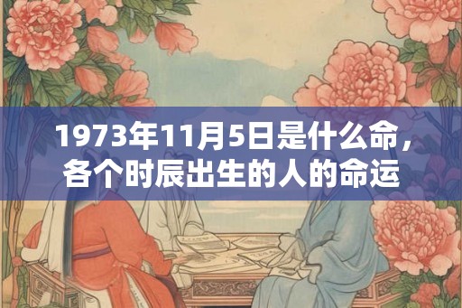 1973年11月5日是什么命，各个时辰出生的人的命运