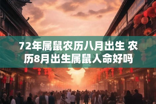 72年属鼠农历八月出生 农历8月出生属鼠人命好吗