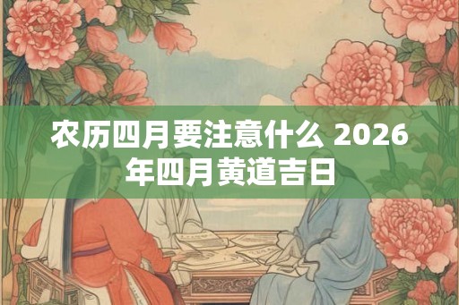 农历四月要注意什么 2026年四月黄道吉日