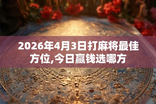 2026年4月3日打麻将最佳方位,今日赢钱选哪方