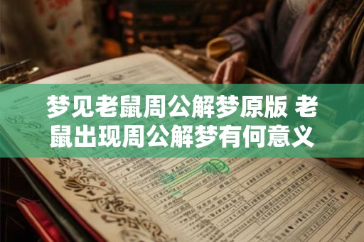 梦见老鼠周公解梦原版 老鼠出现周公解梦有何意义
