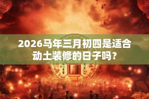 2026马年三月初四是适合动土装修的日子吗? 2026马年三月初四是适合动土装修的日子吗?