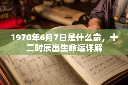 1970年6月7日是什么命，十二时辰出生命运详解