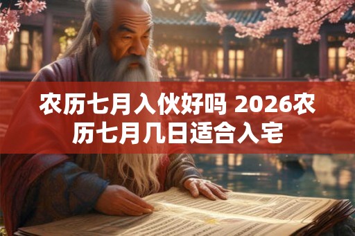 农历七月入伙好吗 2026农历七月几日适合入宅