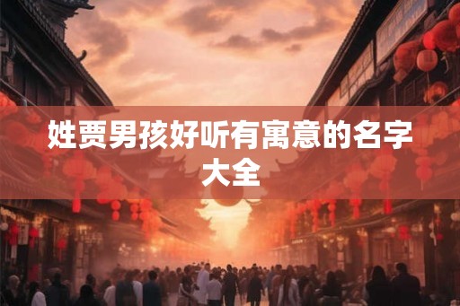 姓贾男孩好听有寓意的名字大全
