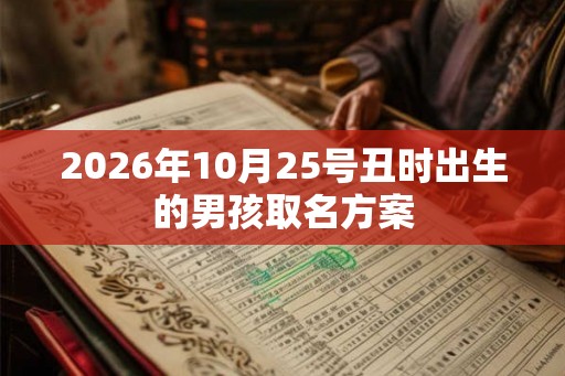 2026年10月25号丑时出生的男孩取名方案