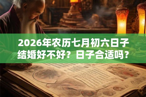 2026年农历七月初六日子结婚好不好？日子合适吗？