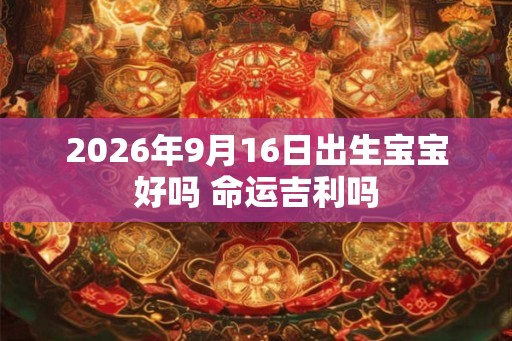 2026年9月16日出生宝宝好吗 命运吉利吗
