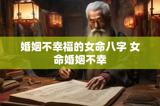 婚姻不幸福的女命八字 女命婚姻不幸