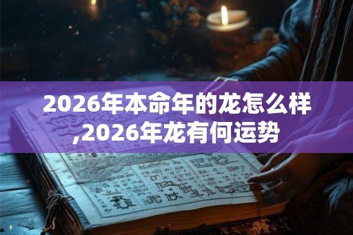 2026年本命年的龙怎么样,2026年龙有何运势