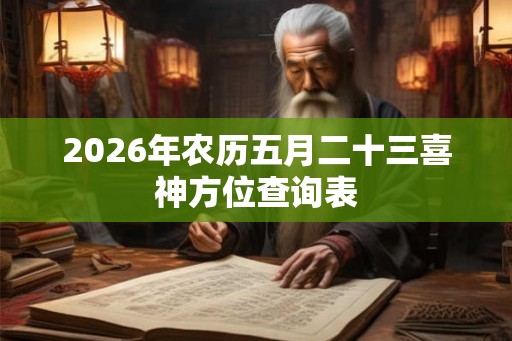 2026年农历五月二十三喜神方位查询表 2026年农历五月二十三喜神方位查询表