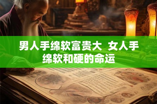 男人手绵软富贵大 女人手绵软和硬的命运 男人手绵软富贵大 女人手绵软和硬的命运